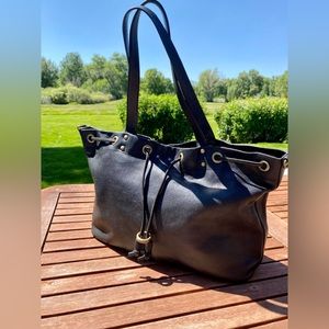 HOBO International Black Leather Tote